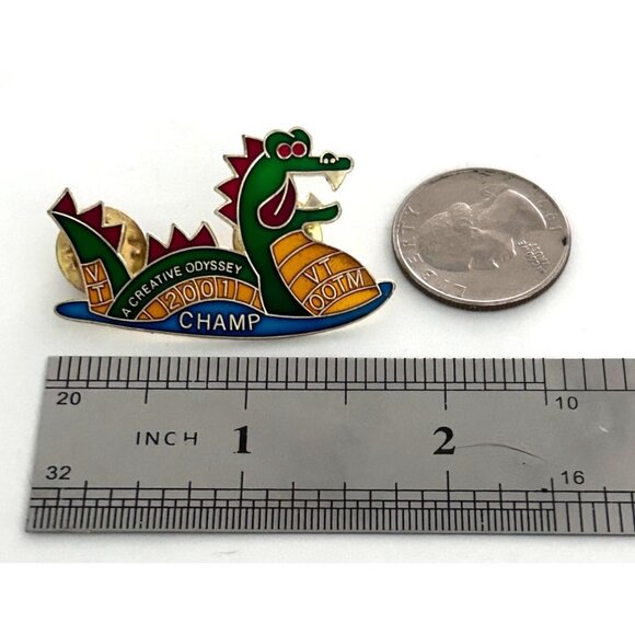 Vintage Odyssey of the Mind VT Vermont Sea Serpent Champ 2001 Pin OM OotM - Picture 2 of 3